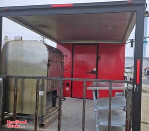 Fully Loaded 2021 - 14' Barbecue Food Concession Trailer with Smoker on Porch