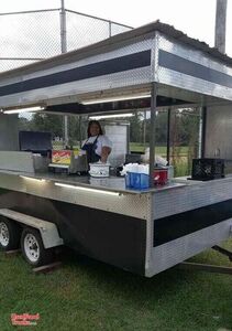 Mobile BBQ Unit | Open Barbecue Concession Trailer with Smoker