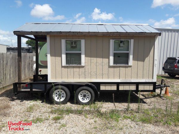 2017 - 7' x 16' Used Snowball Shaved Ice Concession Trailer with Porch