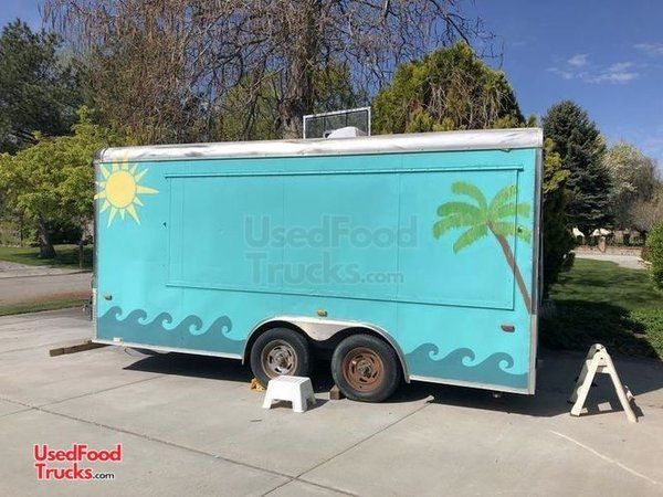 Used 8' x 16' Shaved Ice Concession Trailer / Mobile Snowball Business