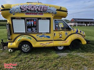 Turnkey 2017 Snow Cone Bus Style 15' Snowie Snowball Concession Trailer for Shaved Ice