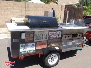 Lightly Used 2017 - 4' x 8'  Barbecue Smoker Cart Tailgating Trailer