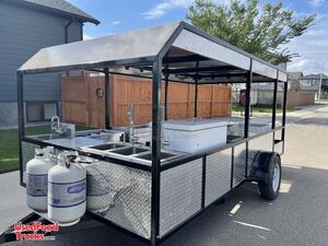 Like New - 2022 8' x 22' Open-Sided BBQ Trailer | Food Concession Trailer