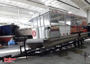 26' Pontoon Pizza Concession Boat with Restroom / Floating Pizza Vending Unit
