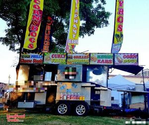 2012 - 8' x  20' Class 4 Carnival Style Fun Foods Concession Vending Trailer + Cart