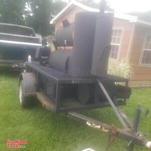 Highly Efficient Used Open BBQ Smoker Tailgating Trailer