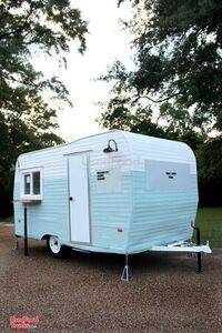 Beautiful Vintage 1962 Terry Camper 7' x 13' Coffee Trailer with Sleeping Quarters