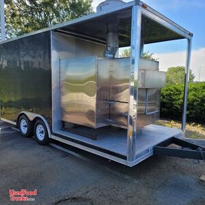 High Output 18' Barbecue Food Trailer with Large Rotisserie Smoker