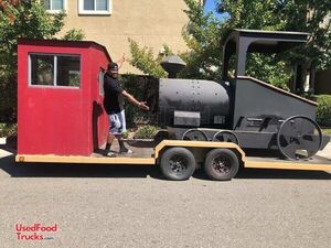 One-of-a-Kind Locomotive Style 2015 5' x 6' Open BBQ Smoker Trailer