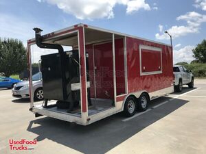 Like New 2016 - 8' x 20' Wow Enclosed Barbecue Food Trailer | Mobile BBQ Unit with Porch