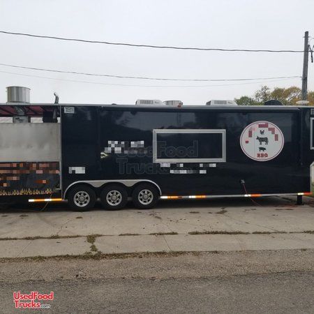 2016 CMD 8.5' x 40' Barbecue Rig / Used BBQ Concession Trailer with Porch