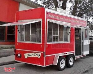 Used 2009 7' x 14' Mobile Kitchen Food Trailer with Pro-Fire Suppression