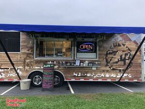 2015 - 8' x 28' Kitchen and BBQ Food Trailer w/ Porch and Bathroom
