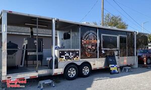 2014 Freedom 8' x 30' Barbecue Concession Trailer with an Open Porch