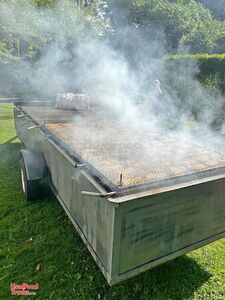 Ready to Grill Open Barbecue Smoker Trailer / Used BBQ Tailgating Trailer