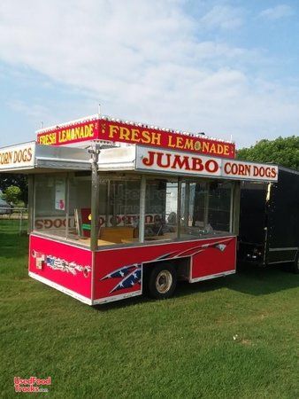 8' x 12' Used Shantz Food Concession Trailer with Truck
