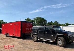 2021 Cargo Mate 8' x 28' Mobile Barbecue Rig Concession Trailer with Bathroom