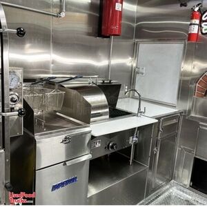 Fully Equipped - 2022 8.5' x 27' Kitchen Food Trailer with Barbecue Smoker and Pizza Oven