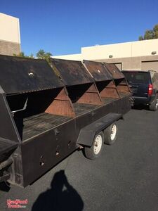 All Stainless Steel 4' x 16' Commercial Open Grill BBQ Pit Tailgating Trailer