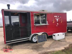 2015  20' Barbecue Food Trailer | Mobile BBQ Vending Unit with 6' Porch