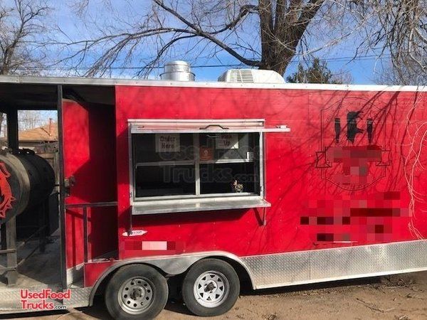 2017 8.5' x 20' Freedom Barbecue Food Concession Trailer with Porch/BBQ Rig