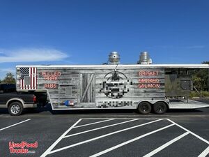 2008 Wells Cargo 8.5' x 38' Barbecue Food Concession Trailer with Open Porch