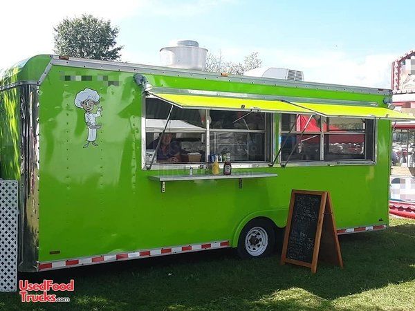 Used 18' Kitchen Food Trailer with Pro Fire Suppression System