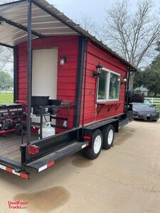Like New - Cabin Style 20' Barbecue Concession Trailer with Open Porch
