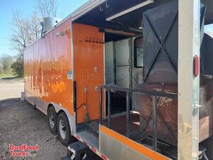 Well Equipped - SDG 2017 8' x 28'  Barbecue Food Trailer with Fire Suppression System