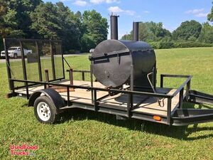 Custom-Built Barbeque Tailgating Trailer / Open Barbecue Smoker Trailer Carolina