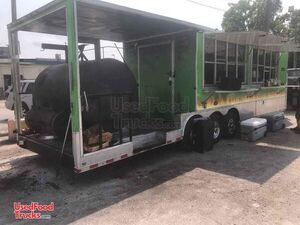 2020 8.5' x 32' BBQ Concession Trailer with Porch & 1992 GMC Diesel Truck
