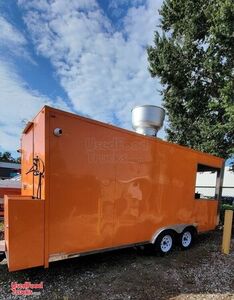 2021 8' x 18' Commercial Barbecue Kitchen Food Concession Trailer with Porch