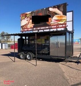 2014 - 7.5' x 21' Open BBQ Smoker Tailgating Trailer / Mobile Barbecue Unit