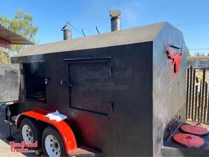 Commercial Towable 2018 8' x 10' Iron BBQ Smoker / Mobile BBQ Unit