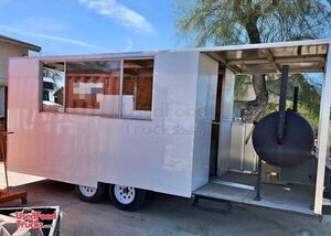 Ready-to-Complete 7.5' x 20' Barbecue Food Concession Trailer with Porch