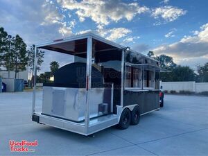 Brand New 2020 20' Brick Oven Wood-Fired Pizza Concession Trailer with 6' Porch