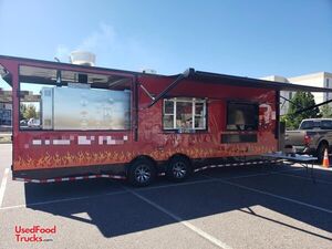 2020 - 8.5' x 28' Barbecue Food Concession Trailer with Bathroom and Porch