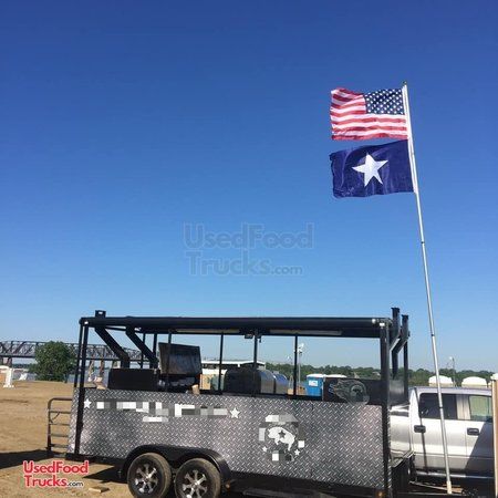 Used 2015 - 9' x 18' Barbecue Food Concession Trailer / Read to Go BBQ Pit