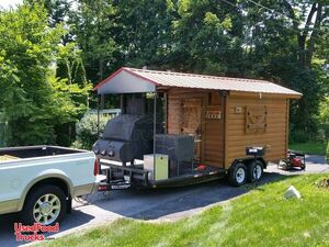 Unique 8' x 12' Barbecue Food Trailer / Mobile BBQ Unit with Porch.