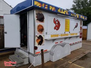 Lightly Used 7' x 28' Mobile Kitchen Food Concession Trailer with Pro Fire.