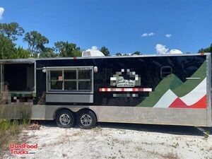 Loaded 2016 Continental 24' Mobile Kitchen Food Trailer with Porch and Restroom