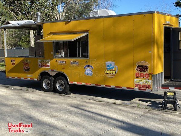 2012 - 8.5' x 26' Cargo Craft BBQ Kitchen Food Concession Trailer with Porch.