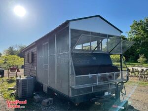 Large Fixer Upper 2009 29' Mobile BBQ Concession Trailer with Porch & Smoker
