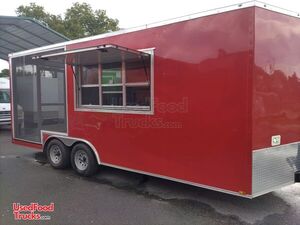 Barely Used 2021 - 8.5' x 20' Barbecue Food Trailer/BBQ Trailer with Porch.