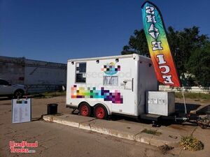 Turnkey 12' Car Mate Certified Self-Sufficient Shaved Ice Concession Trailer.