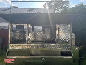 Compact 2011 - 4' x 8' Stainless Steel Street Food Concession Trailer.