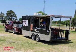 2016 - 20' Freedom Mobile Barbecue Trailer with Porch and Trailered Smoker.