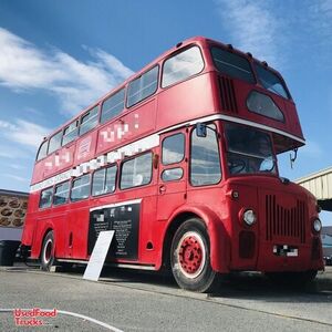 Vintage 1958 Leland Titan 26' Double Decker British Bus Food Truck.