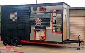 2020 8' x 16' Barbecue Food Concession Vending Trailer with Porch and Smoker