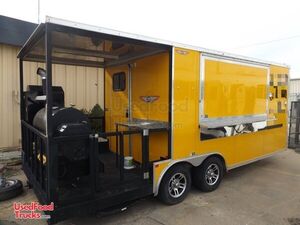 2017 - 8' x 14' Barbecue Food Trailer with 6' Porch and 2 Smokers.